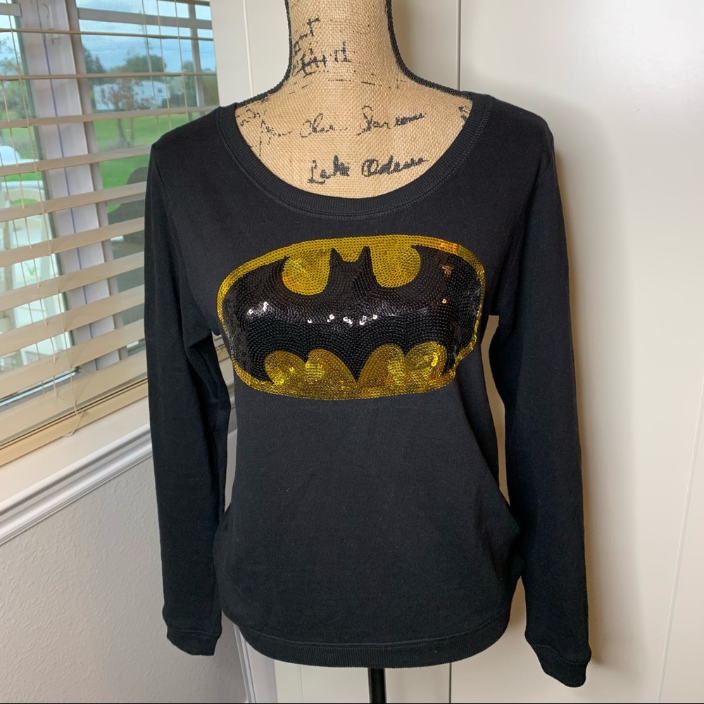 Batman Logo Sequins Crewneck Sweatshirt